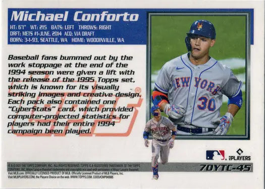 Michael Conforto baseball card from Topps Series Two Baseball 2021 Chrome series two baseball edition