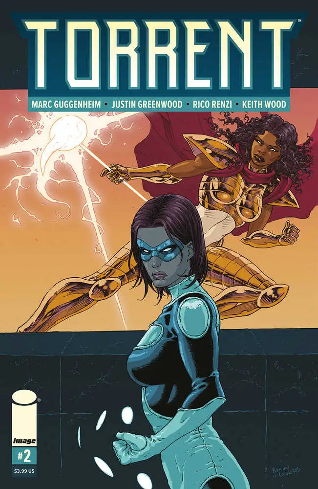 Comic book cover of Torrent #2 Cover B Villalobos with action and lightning effects