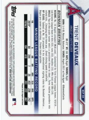 Trent Deveaux 2021 Bowman Chrome Prospects Mojo #BCP-94 Los Angeles Angels - Baseball Card Single
