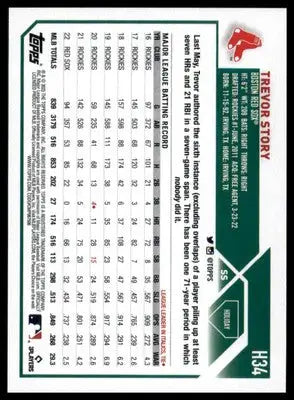 Trevor Story 2023 Topps Holiday Metallic #H34 Boston Red Sox - Baseball Card Single