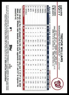 Trevor Williams 2024 Topps Update #US177 Washington Nationals - Baseball Card Single