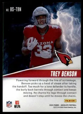 Trey Benson 2024 Panini Absolute By Storm #BS-TBN Arizona Cardinals - Football Card Single