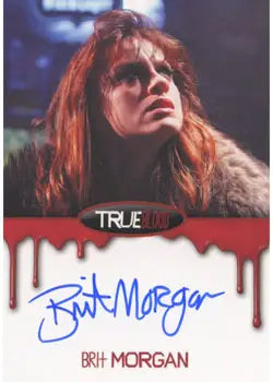 Autographed True Blood Premiere Edition card of Brit Morgan as Debbie Pelt with red hair