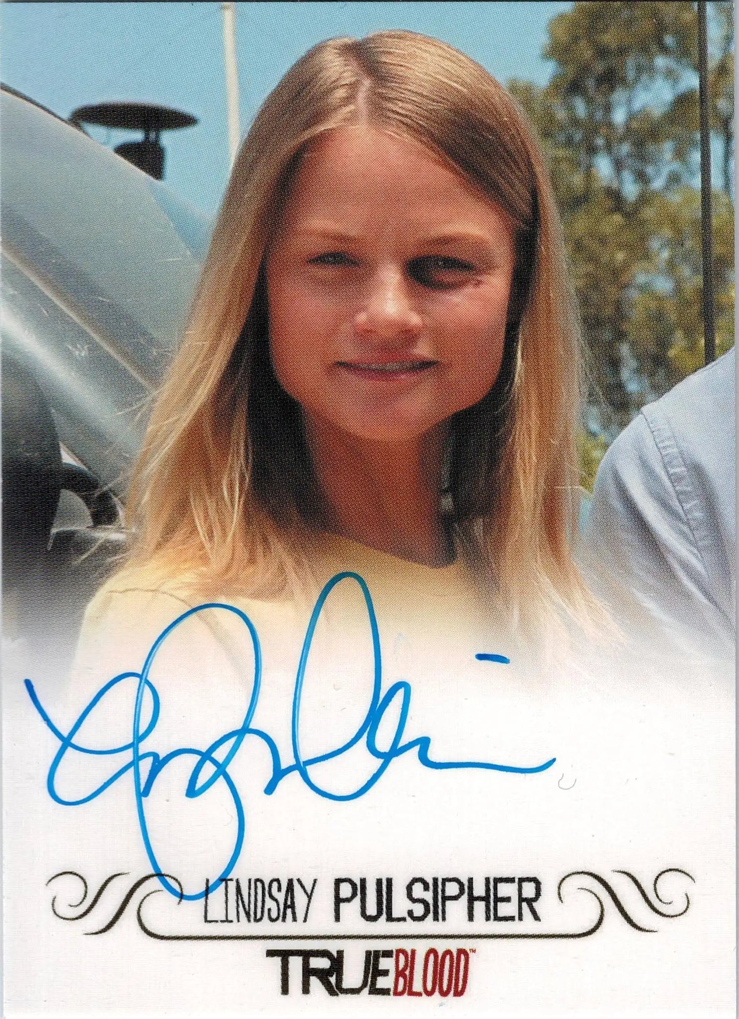 Autographed headshot of Lindsay Pulsipher for True Blood trading card collection