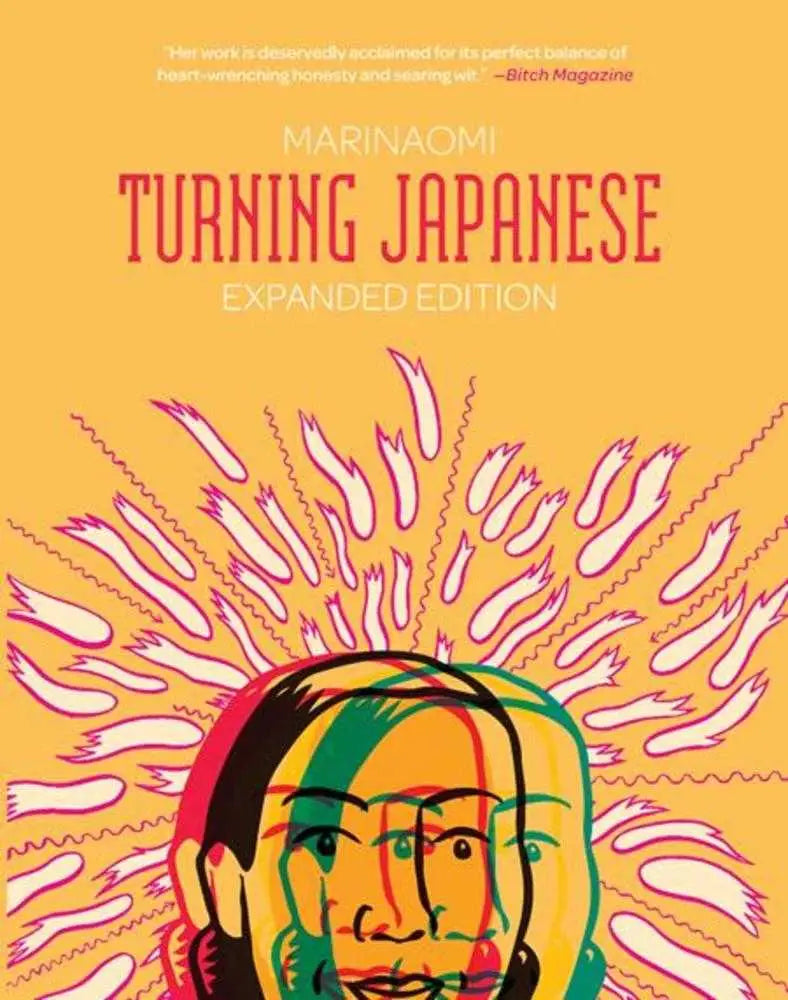 Book cover with colorful face illustration for Turning Japanese Hardcover Expanded Edition
