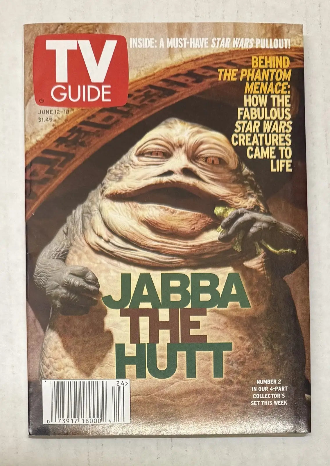 TV Guide June 12-18 1999 Star Wars Episode 1 Phantom Menace #2 Jabba The Hutt - Entertainment Memorabilia