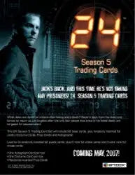 Promotional poster for 24 with shadowy figure and clock on Twenty Four Season 5 Sell Sheet