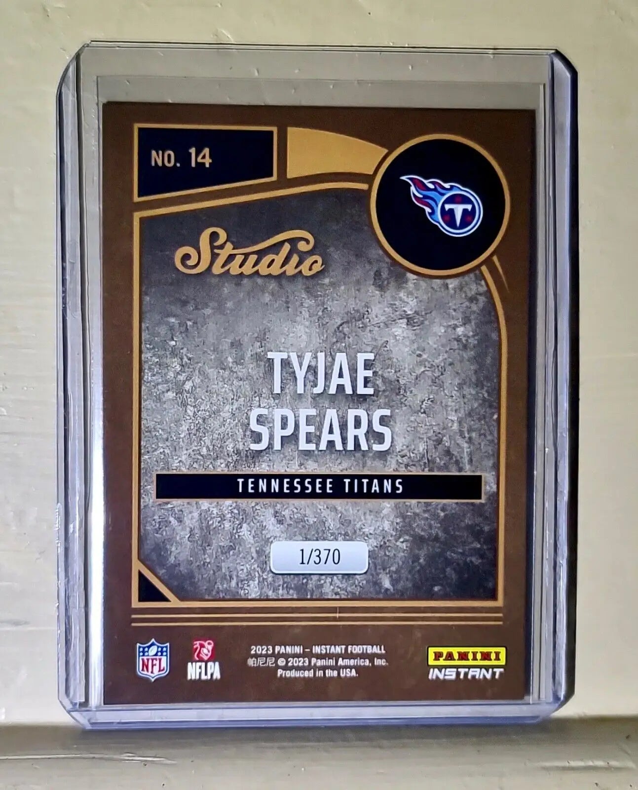 Tyjae Spears 2023 Panini NFL Studio Rookies #14 Rookie Card 1/370 - Football Card Single