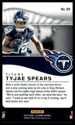 Tyjae Spears 2024 Panini Illusions Retail #89 Tennessee Titans - Football Card Single