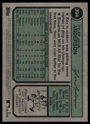 Tyler Anderson 2023 Topps Heritage #394 Los Angeles Angels - Baseball Card Single