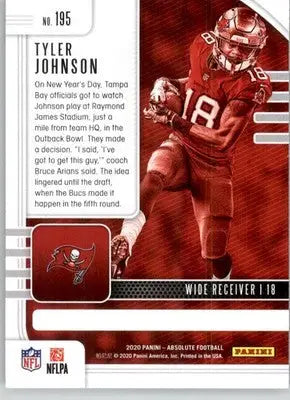 Tyler Johnson - 2020 Panini Absolute - #195 - #/199 SN,RC Football - Football Card Single
