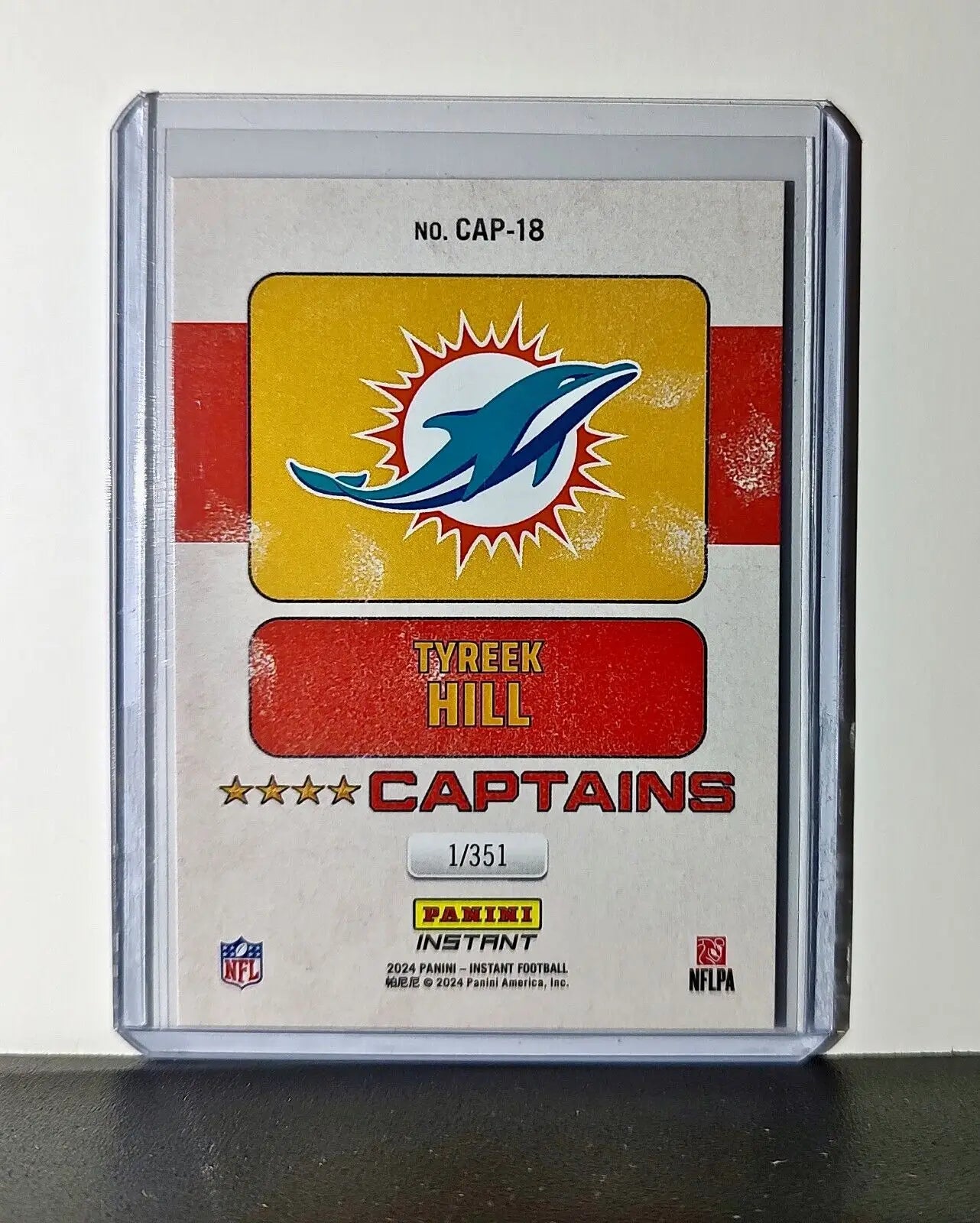 Tyreek Hill 2024 Panini Captains NFL #18 Card Miami Dolphins 1/351 - Football Card Single