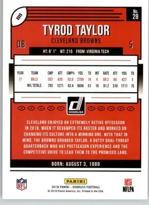 Tyrod Taylor - 2018 Donruss - #28 - Football - Football Card Single