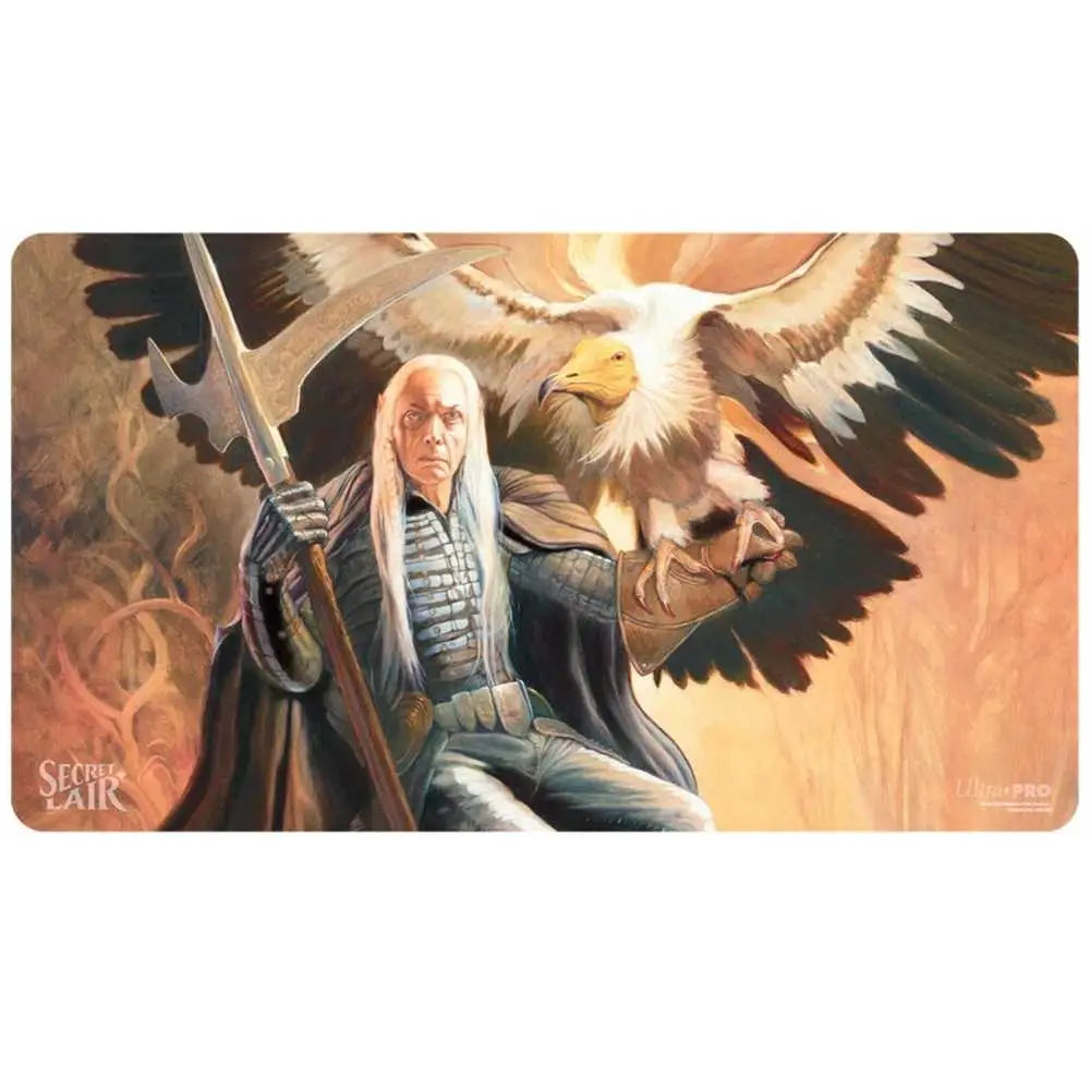 Fantasy artwork of a warrior with white hair and a majestic eagle in Gathering Secret Lair