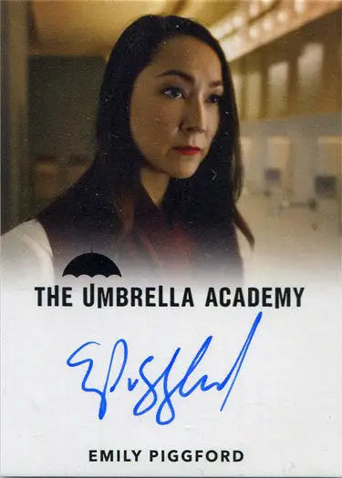 Autographed Emily Piggford trading card for The Umbrella Academy Season 1