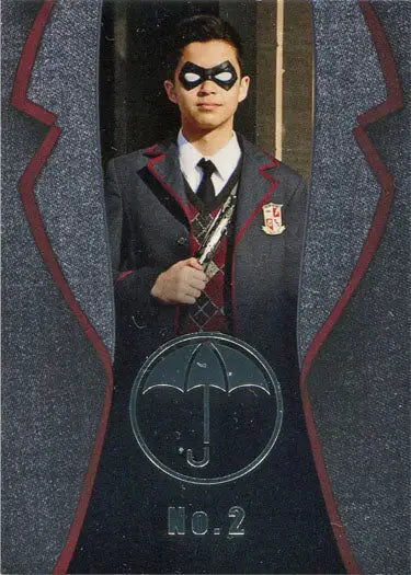 Young man in school uniform with sunglasses featured on Umbrella Academy Chase Card