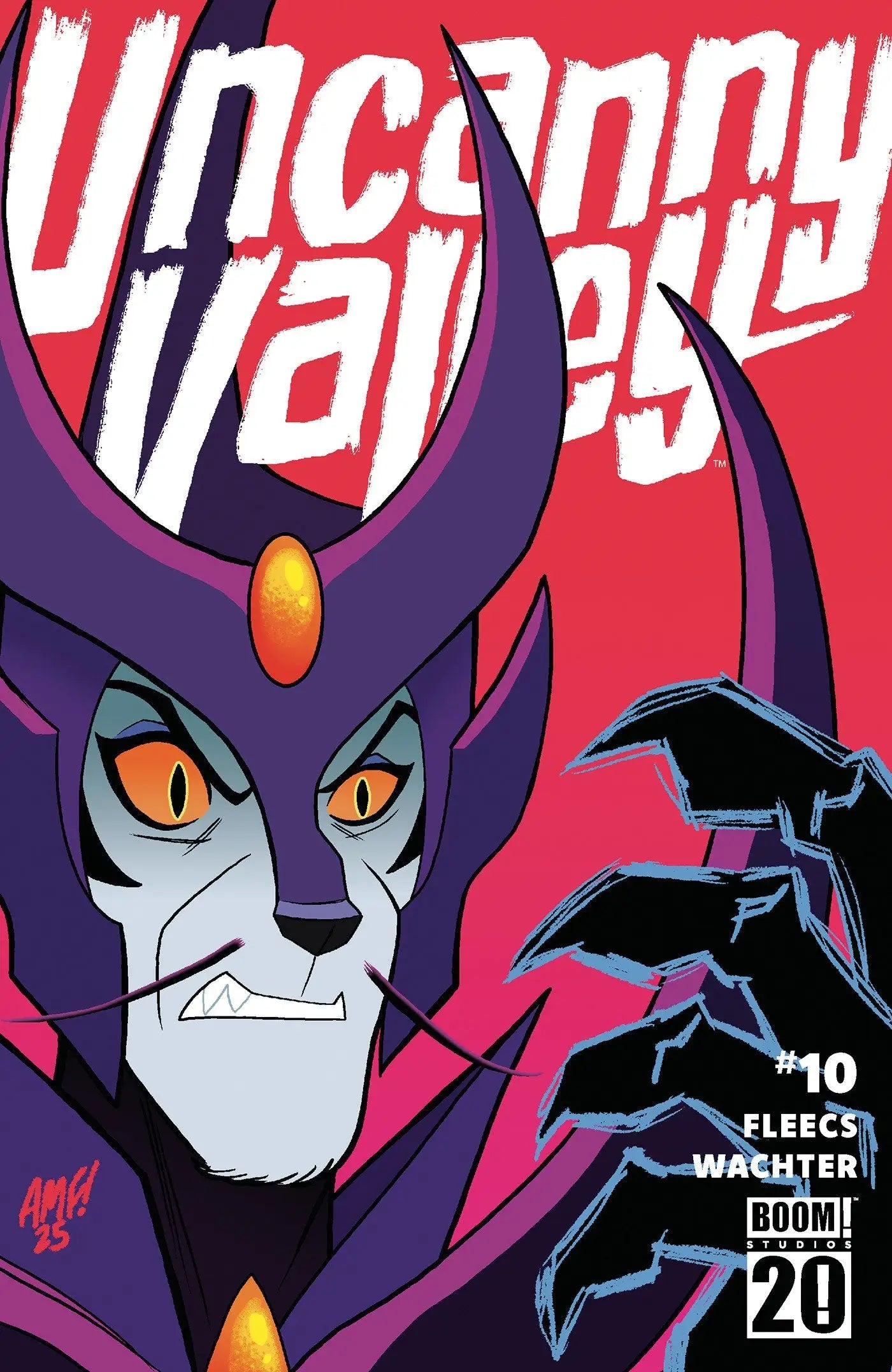 Comic book featuring feline character in purple armor from Uncanny Valley Variant Dressed Fleecs