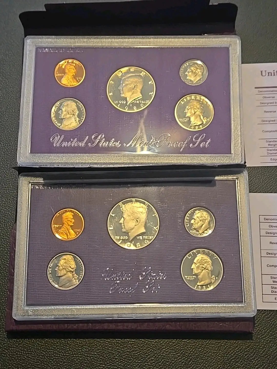 USA Mint Proof Set Lot Of 2 1989 and 1986 - Coins & Currency
