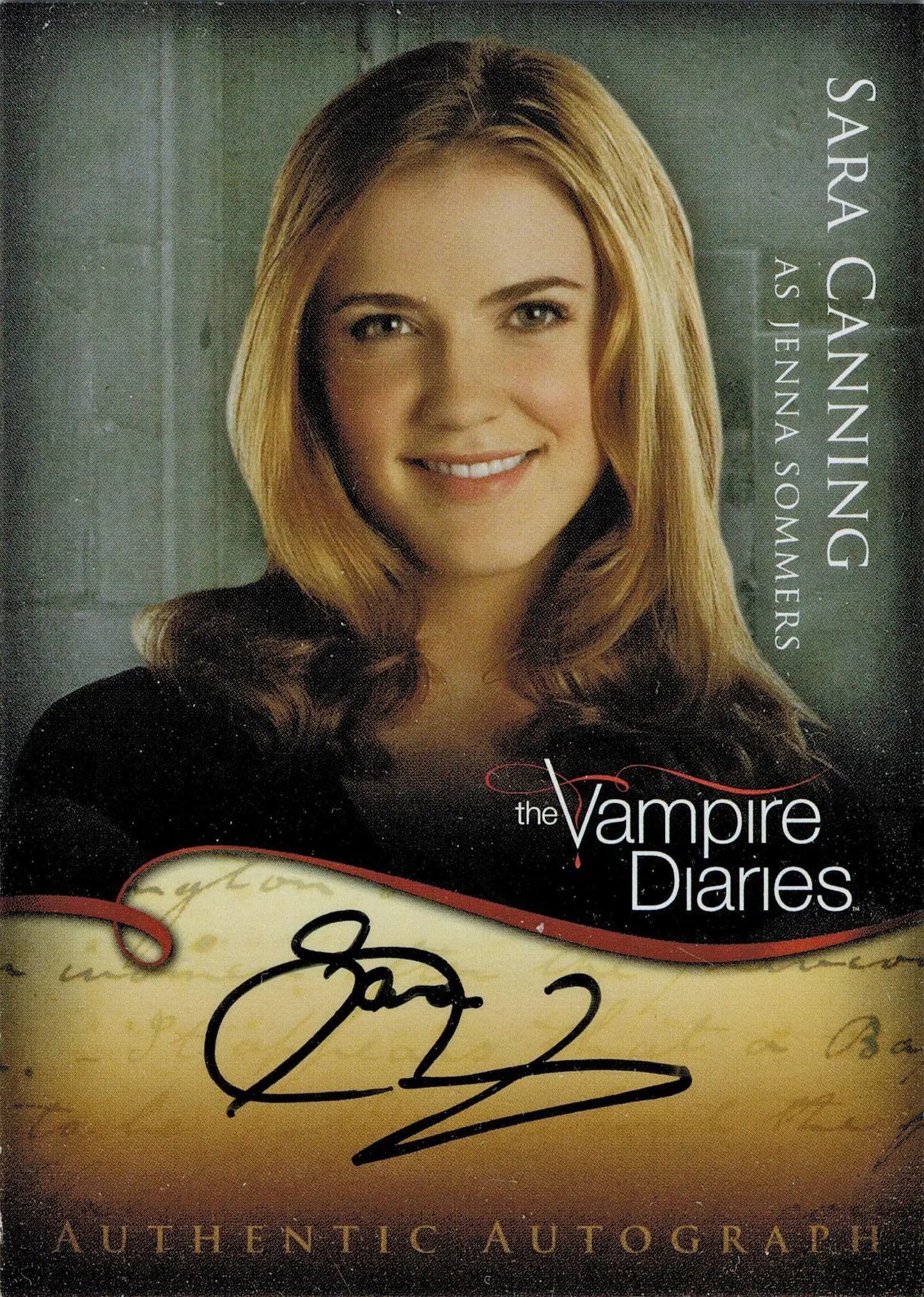 Autographed card of Sara Canning as Jenna Sommers from The Vampire Diaries Season 1