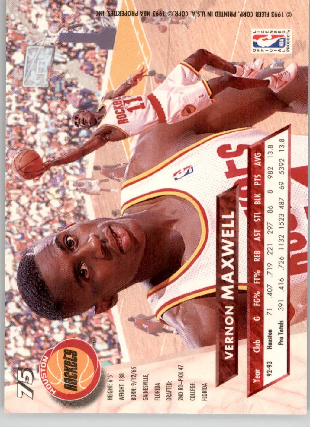 Vernon Maxwell - 1993-94 Ultra - #75 - Basketball - Basketball Card Single