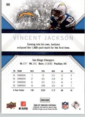 Vincent Jackson - 2009 SP Threads - #96 - Football - Football Card Single