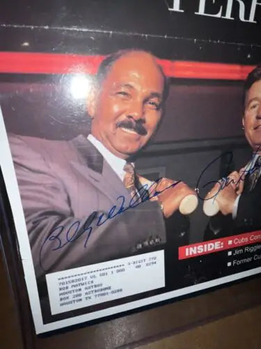 Signed Vine Line Chicago Cubs Magazine featuring Billy Williams and Ron Santo autographs