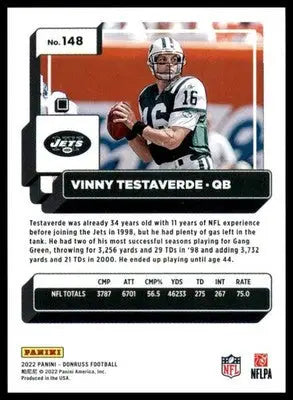 Vinny Testaverde 2022 Donruss #148 New York Jets - Football Card Single