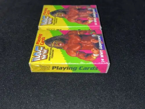 Two decks of WWF Playing Cards from the Vintage 1991 Playing Cards Set Superstars