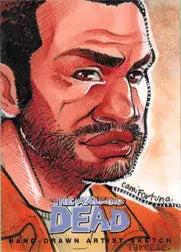 Walking Dead Comic Series Two Sketch Card by Camila Fortuna of Tyreese - Entertainment Memorabilia