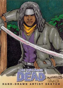 Walking Dead Comic Series Two Sketch Card by Mark Marvida of Michonne - Other