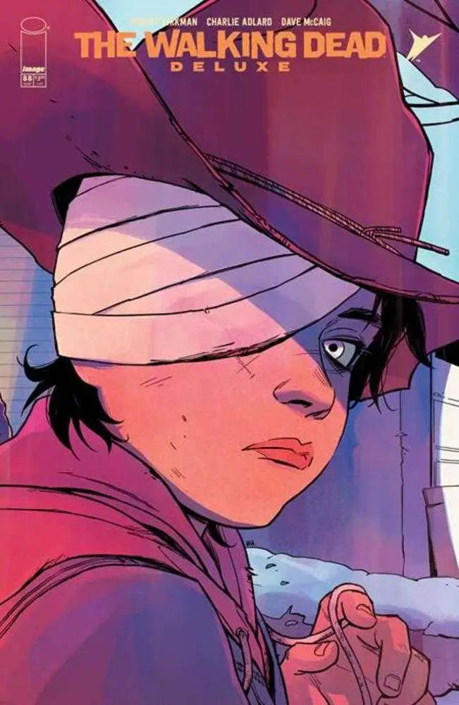 Comic book cover art of a bandaged character in a sheriff’s hat for Walking Dead Deluxe 88