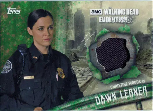 Walking Dead Evolution trading card featuring police officer Christine Woods as Dawn