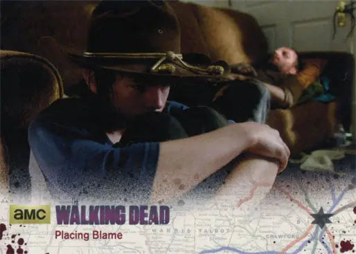 Trading card featuring The Walking Dead scene, silver parallel collectors item