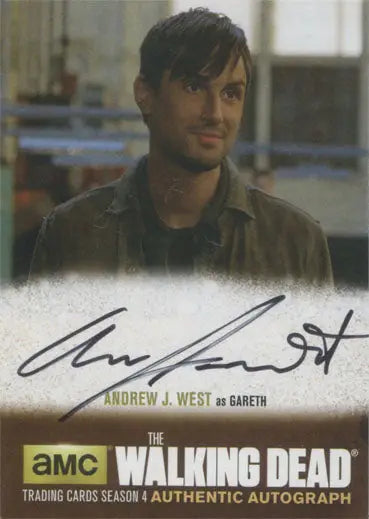 Autographed trading card of Andrew J. West as Gareth from The Walking Dead Season 4