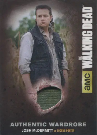 Trading card of Josh McDermitt as Eugene Porter with fabric swatch from The Walking Dead