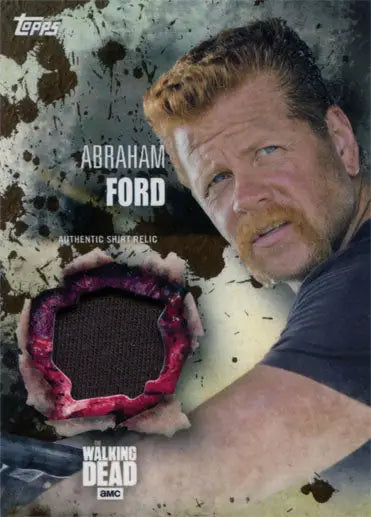 Abraham Ford Trading Card with Mud Parallel Fabric Swatch from Walking Dead Season 5
