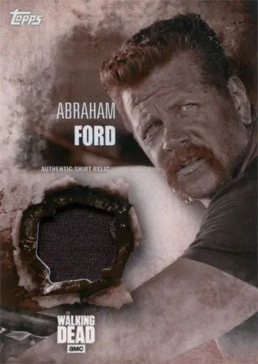 Abraham Ford trading card with fabric swatch from Walking Dead Sepia Parallel series