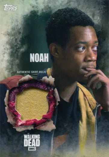 Trading card of The Walking Dead character with fabric patch embedded in Noah Shirt Relic