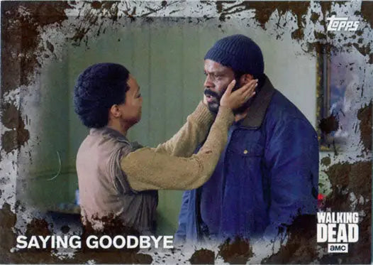 Walking Dead Season 5 Mud Parallel Base card with characters saying goodbye scene