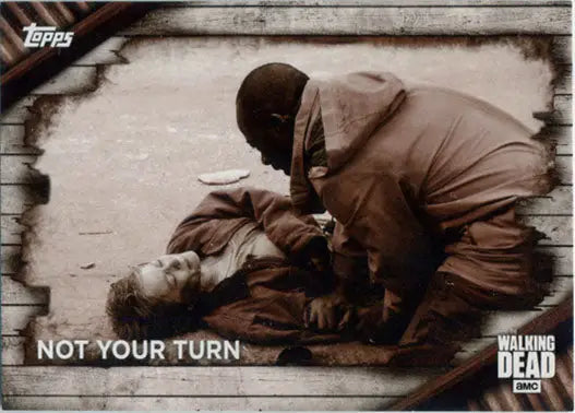 Walking Dead Season 6 Parallel Base Chase Card 96 Sepia showcasing a dramatic scene