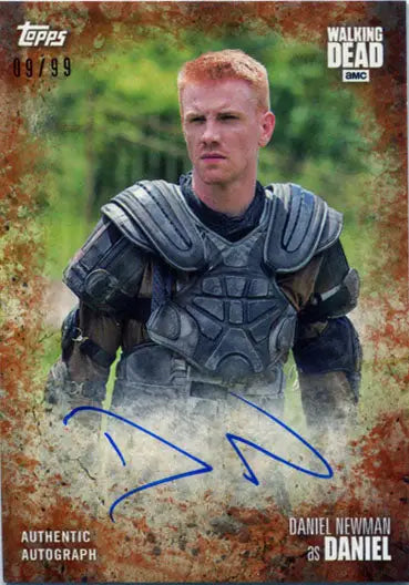Walking Dead Season 7 Autograph Card featuring Daniel Newman as Daniel Rust in armor