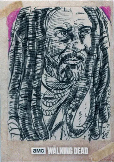 Sketch-style portrait of Khary Payton as Ezekiel from Walking Dead Season 7