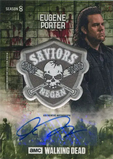 Walking Dead Season 8 Faction Patch Autograph with Saviors emblem and Josh McDermitt signature