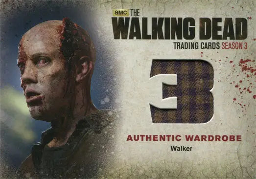 Authentic wardrobe trading card from The Walking Dead Season 3 in Walker Costume