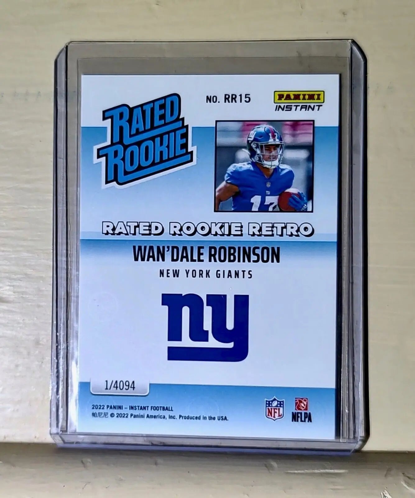 Wan’Dale Robinson 2022 NFL Panini #15 Rated Rookie Retro Football Card 1/4094 - Football Card Single