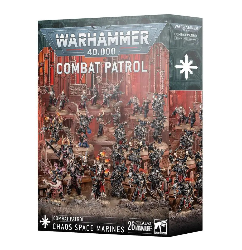 Warhammer 40k Chaos Space Marines Combat Patrol box featuring heretic Astartes models for Black Crusade