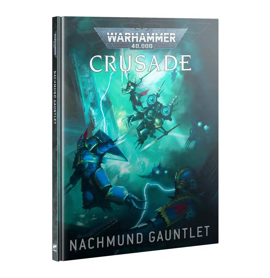 Hardcover Warhammer 40k Crusade Nachmund Gauntlet book with vibrant action-packed cover illustration