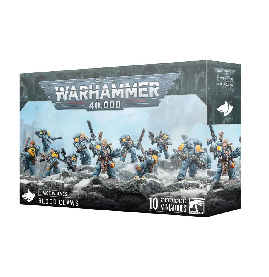 Warhammer 40k Space Wolves Blood Claws miniatures box for Warhammer 40k Space battle games