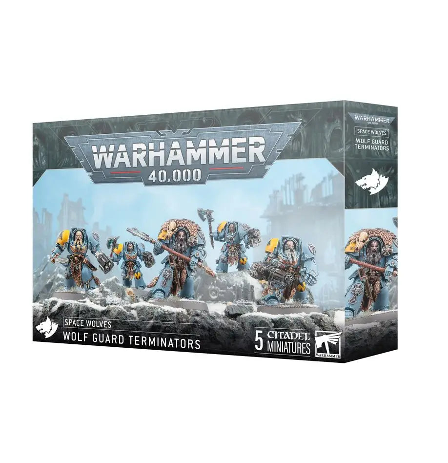 Warhammer 40k Space Wolves Wolf Guard Terminators box with master-crafted power weapons