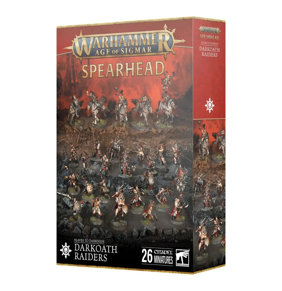Warhammer Age of Sigmar Darkoath Raiders miniatures set featuring Darkoath Warqueen